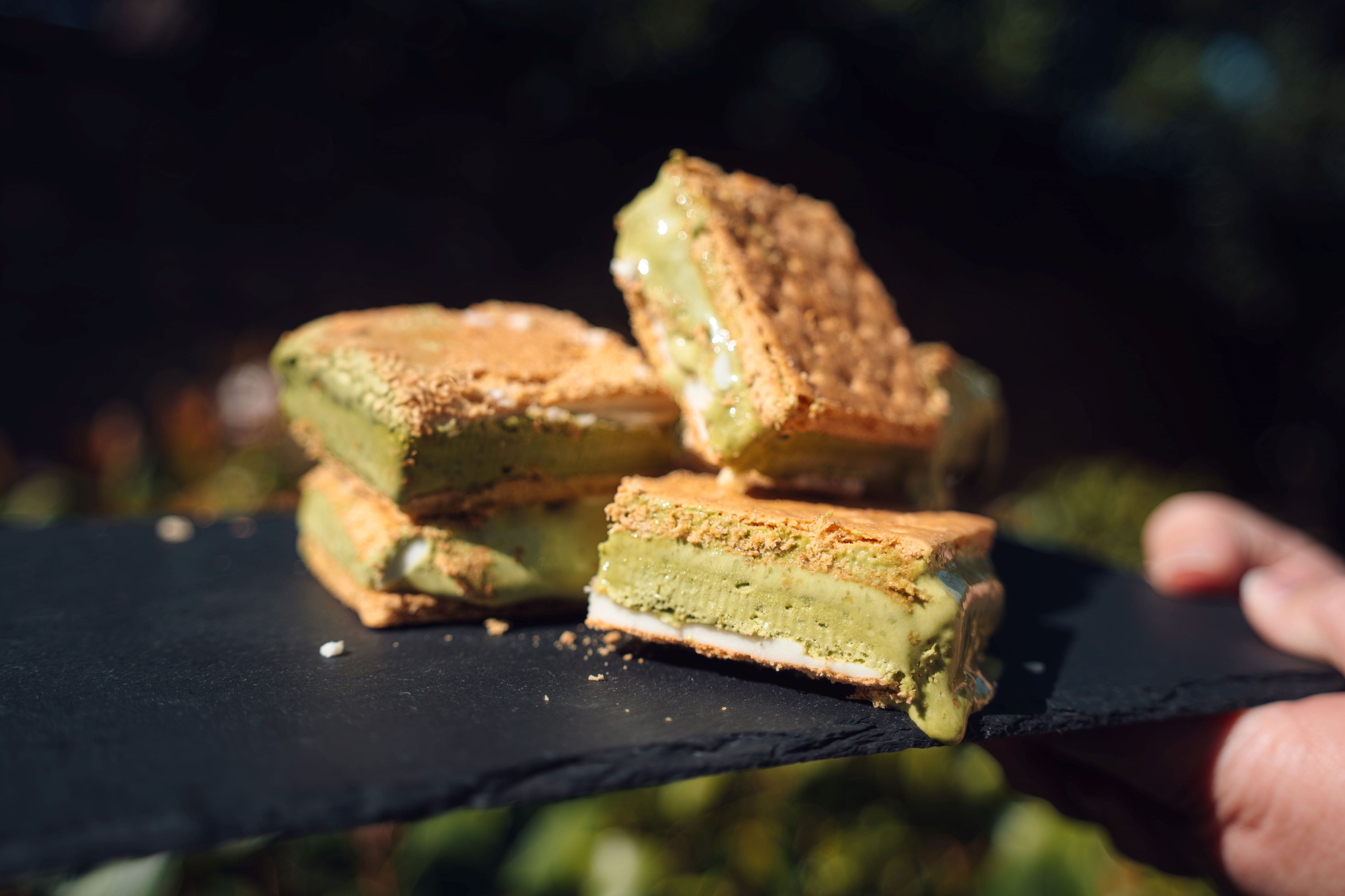 Matcha Protein Ice Cream Sandwiches-Boba Tea Protein