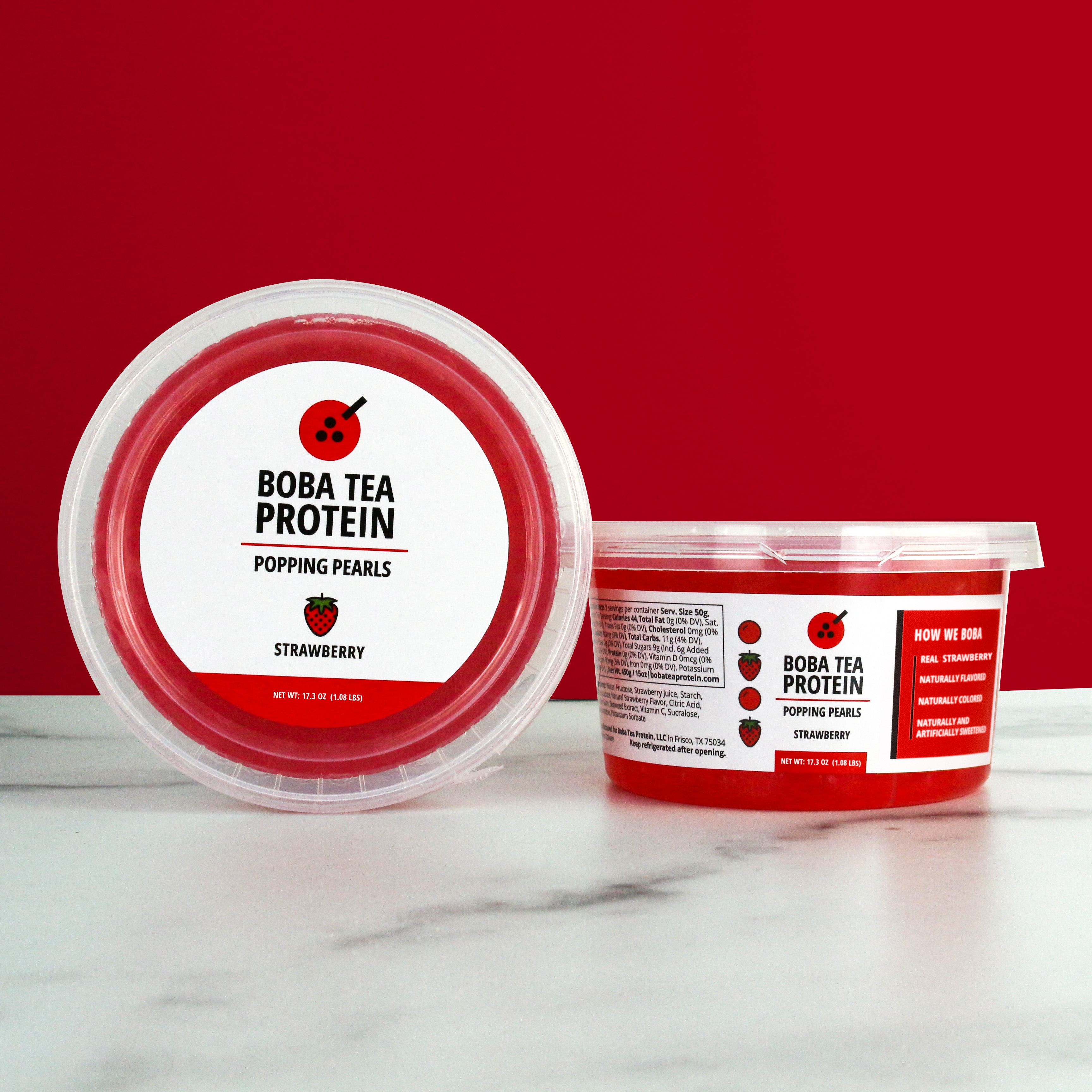 Strawberry Popping Pearls-Boba Tea Protein