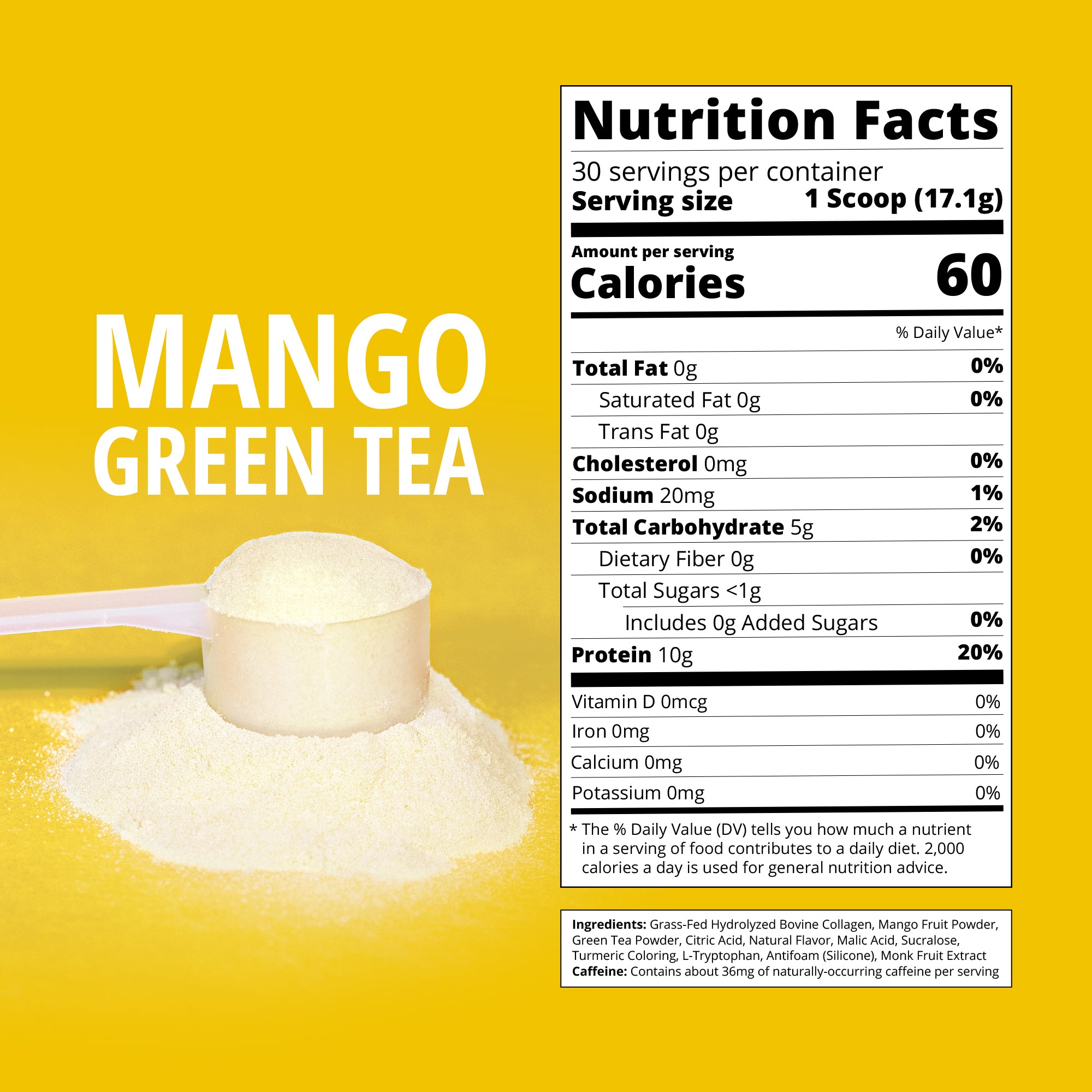 Mango Green Tea Collagen-Boba Tea Protein