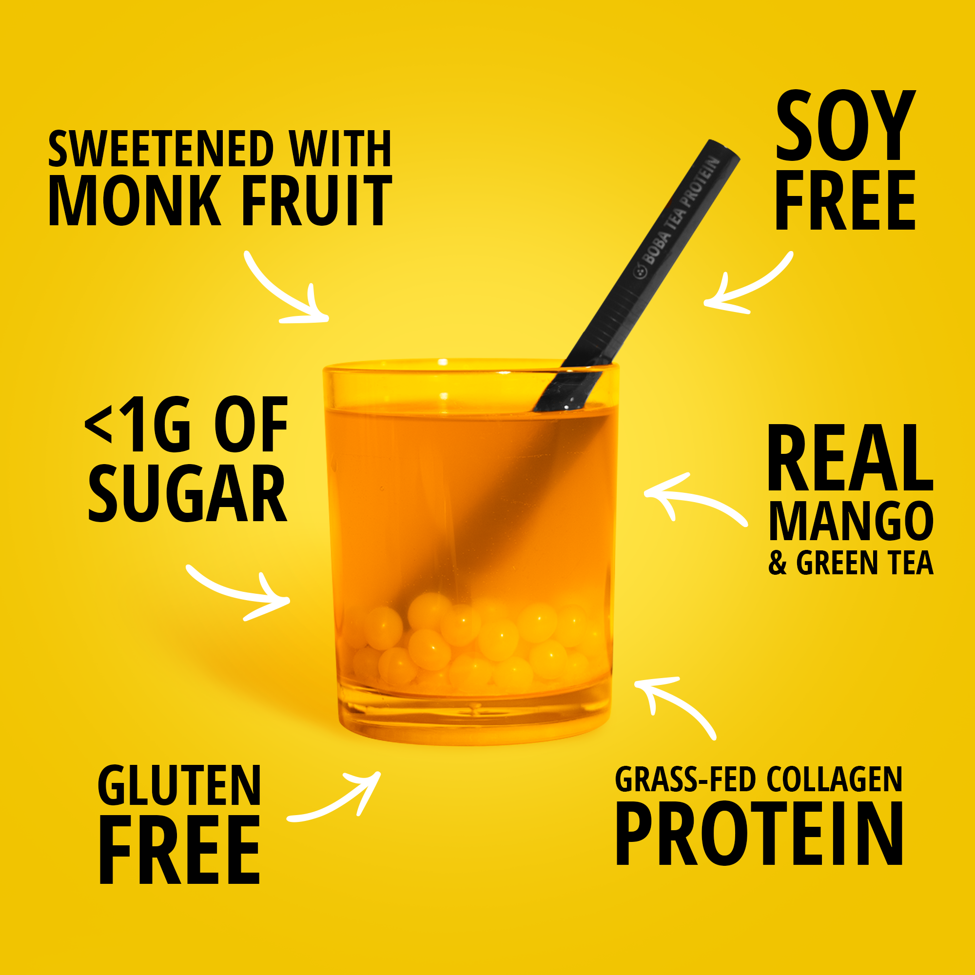 Mango Green Tea Collagen-Boba Tea Protein