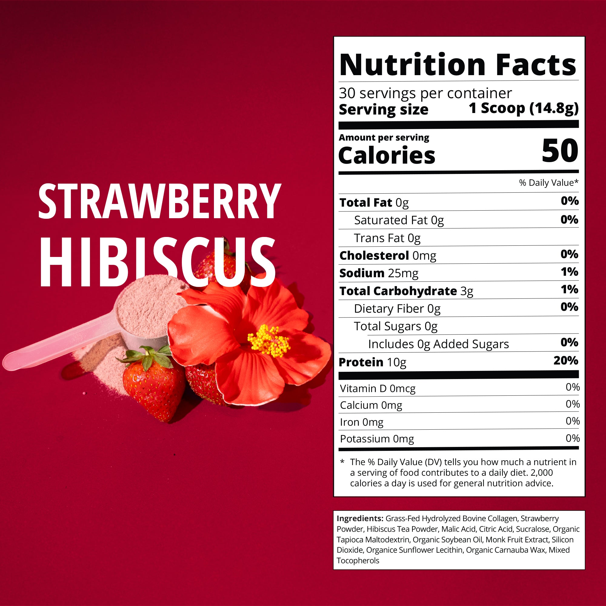 Strawberry Hibiscus Collagen-Boba Tea Protein