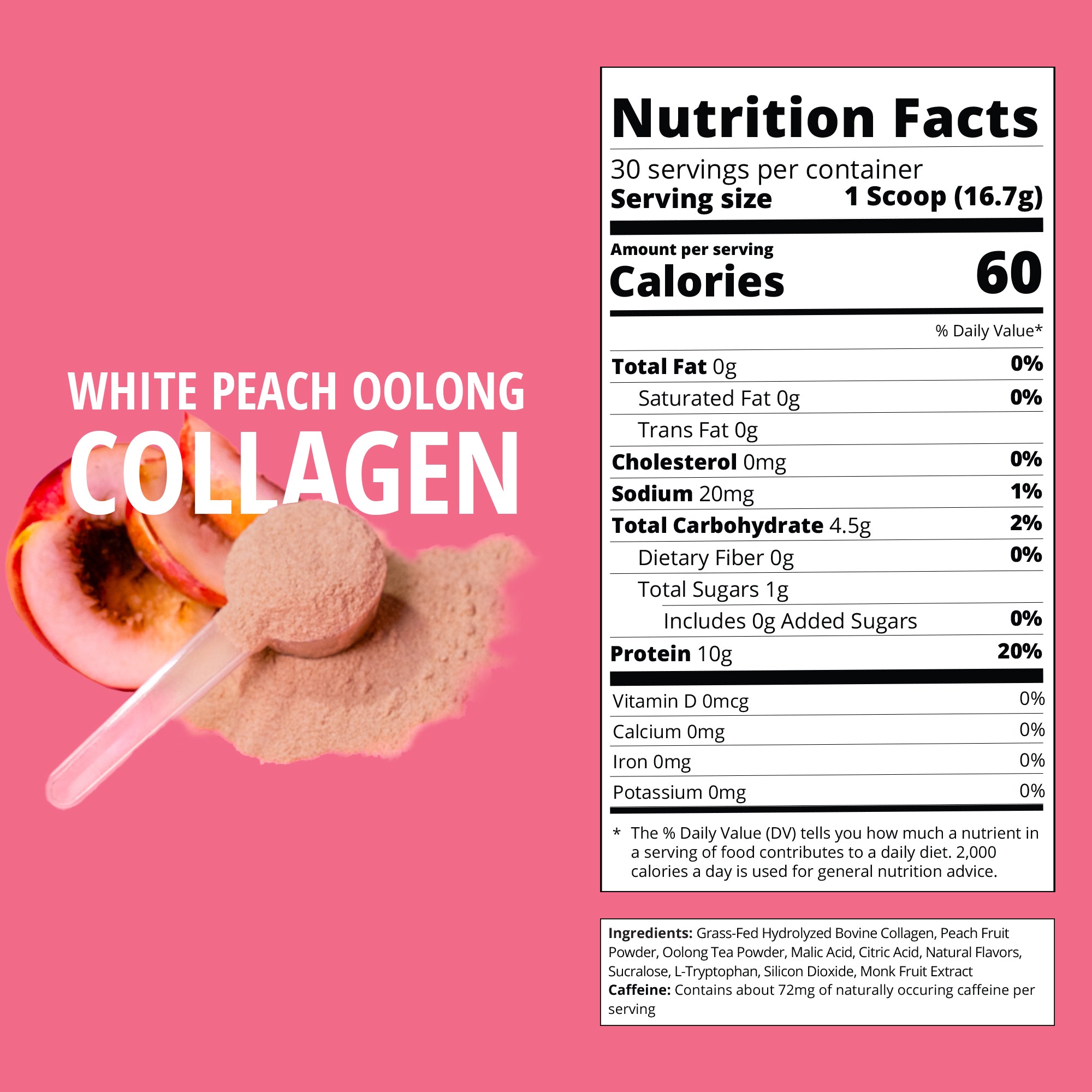 White Peach Oolong Collagen-Boba Tea Protein
