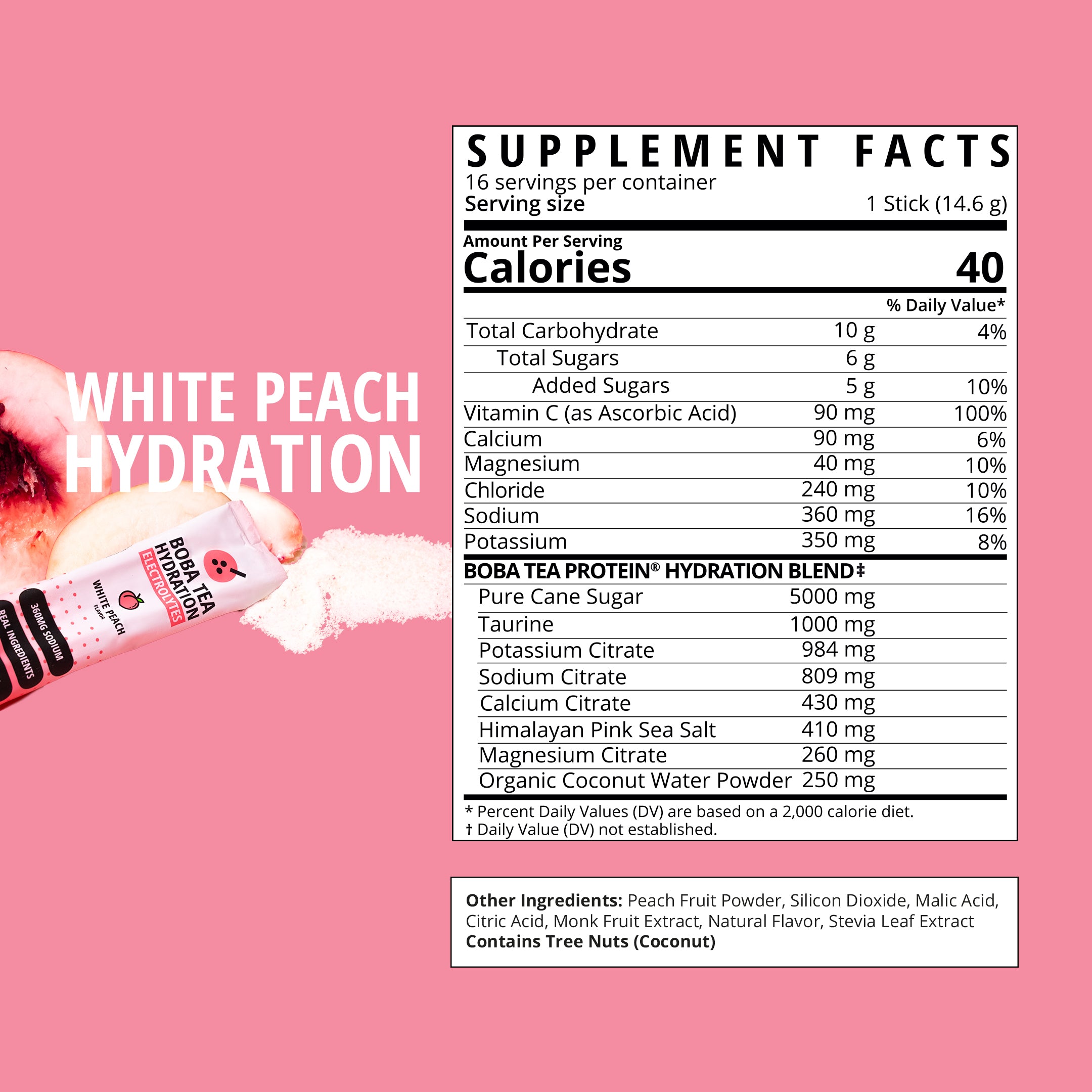 White Peach Hydration-Boba Tea Protein
