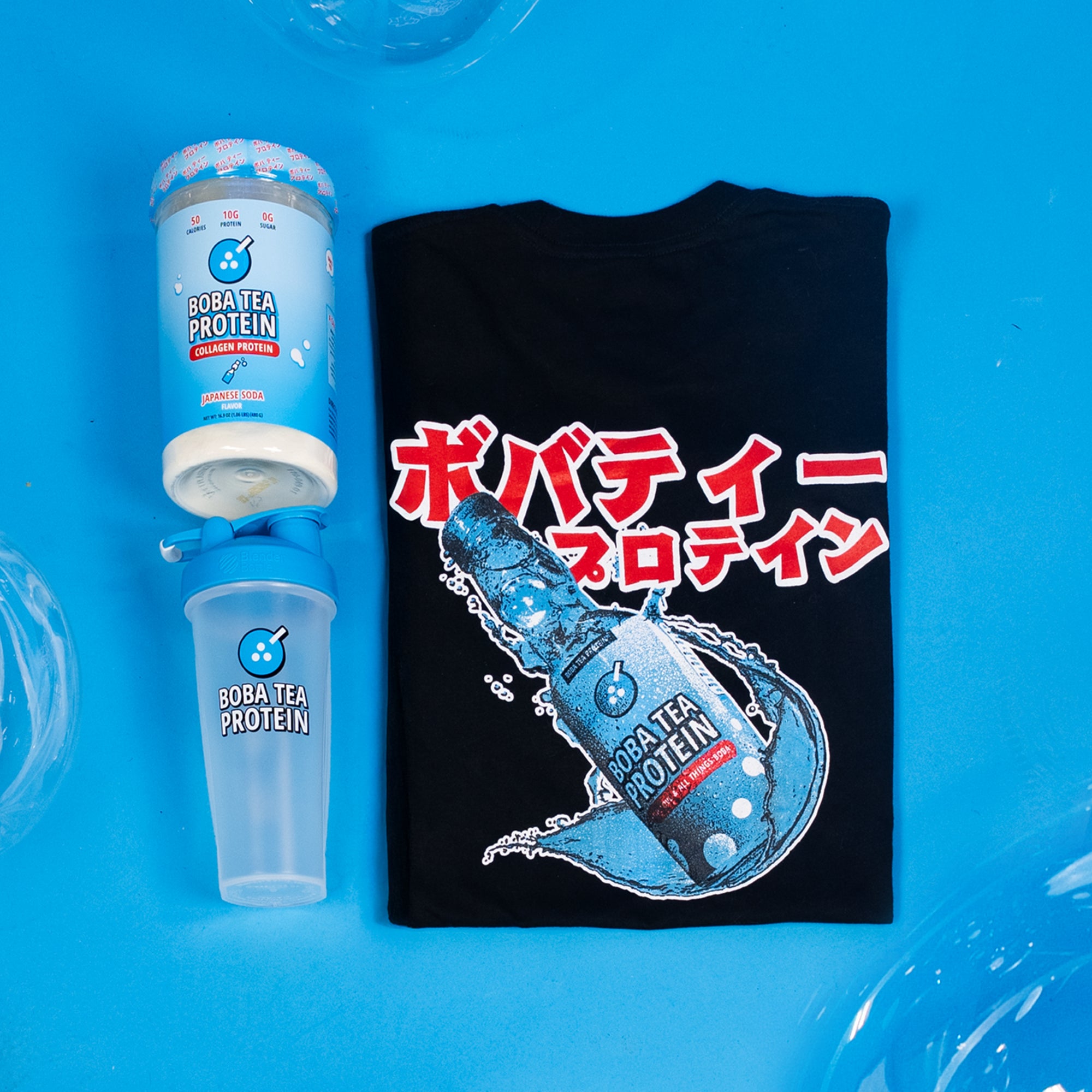 Japanese Soda Bundle - Black T-Shirt-Boba Tea Protein