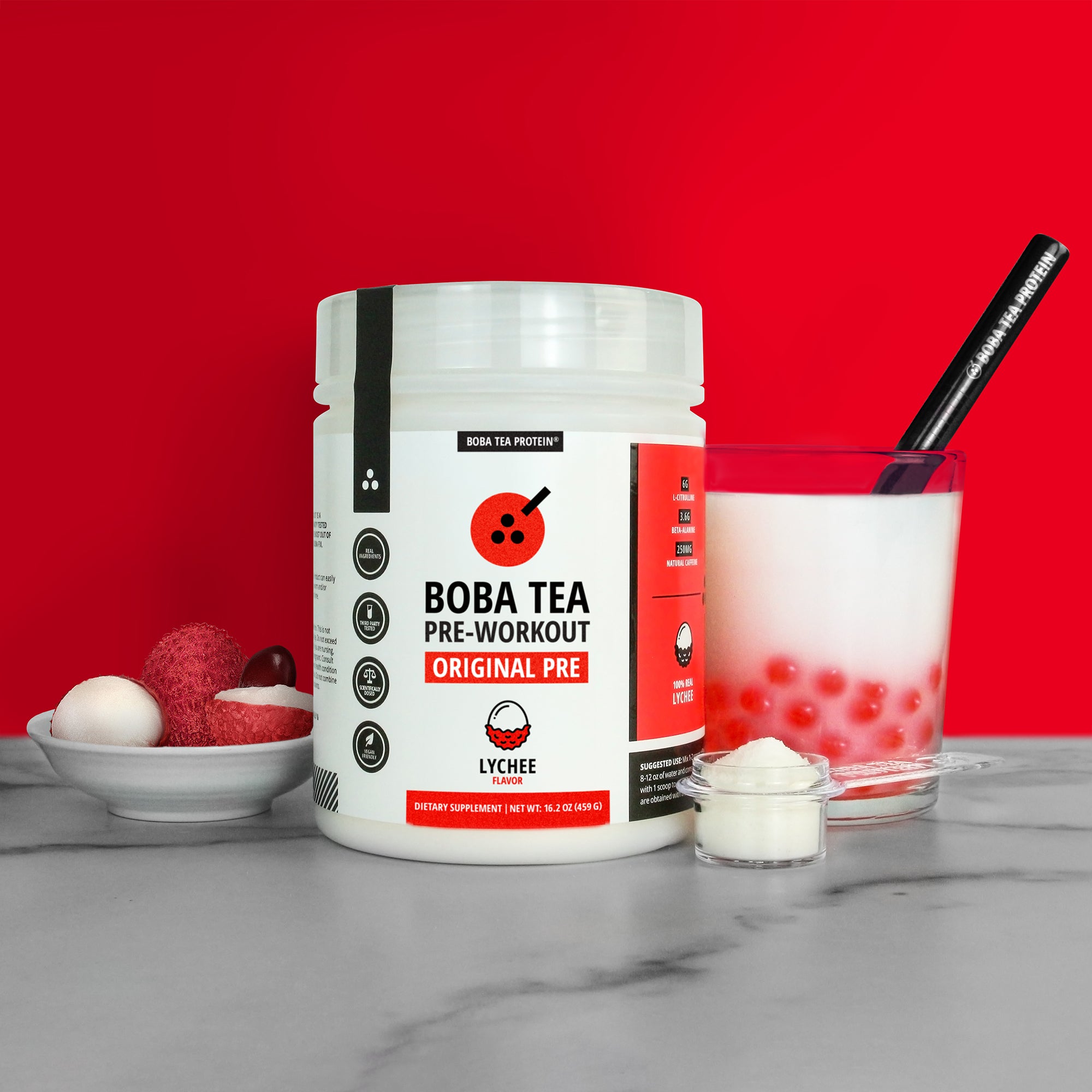 Lychee Pre-Workout-Boba Tea Protein
