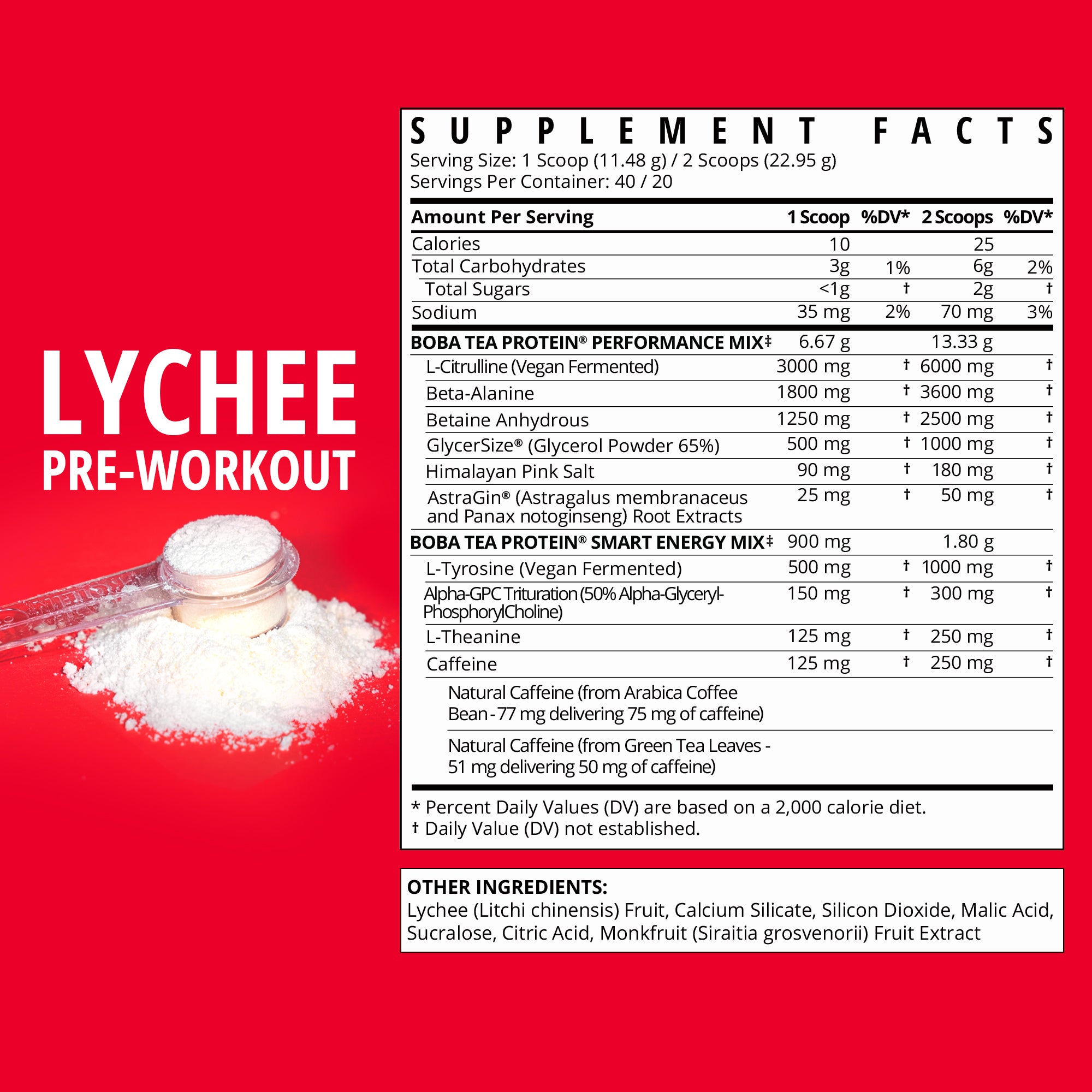 Lychee Pre-Workout-Boba Tea Protein