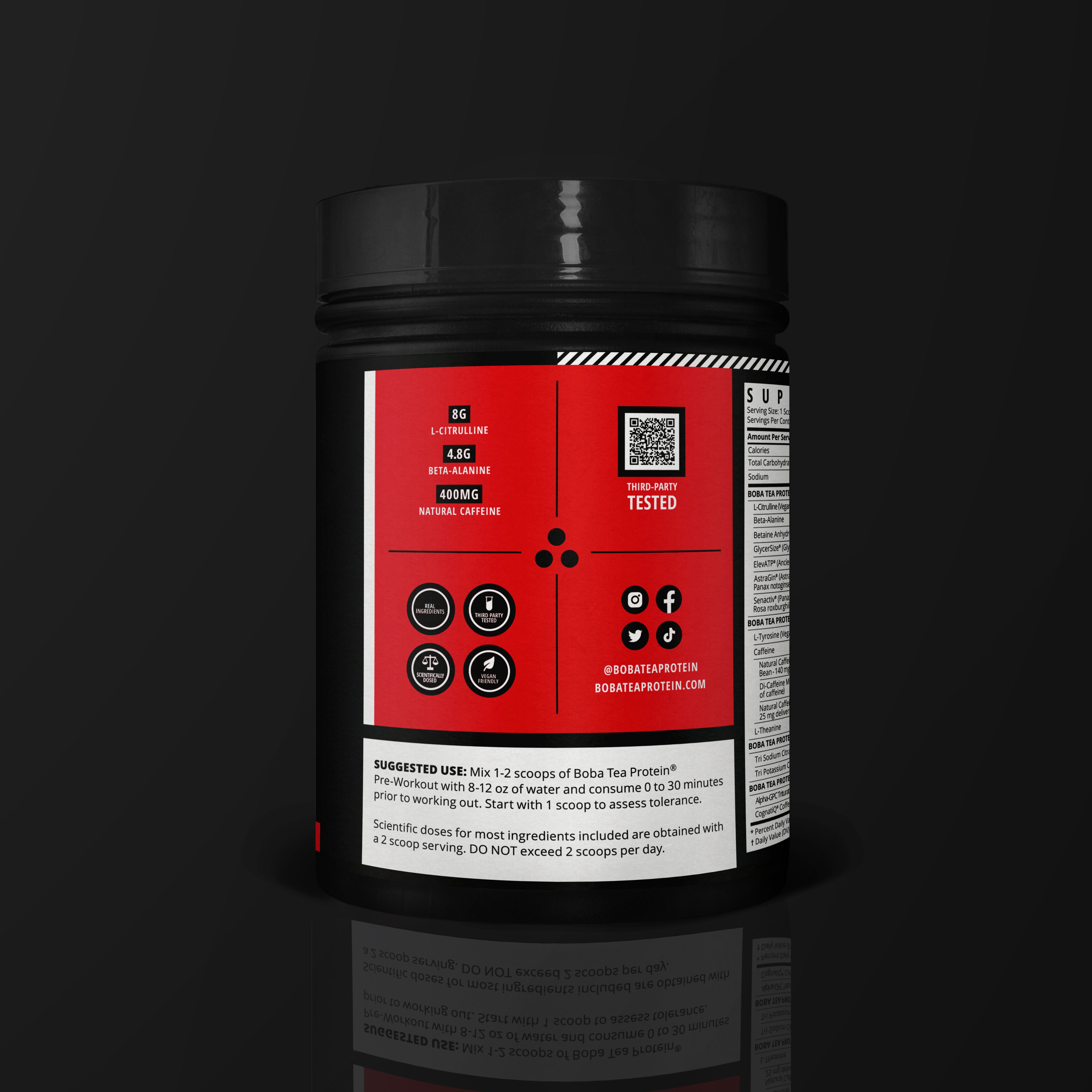 Lychee High Stim Pre-Workout-Boba Tea Protein