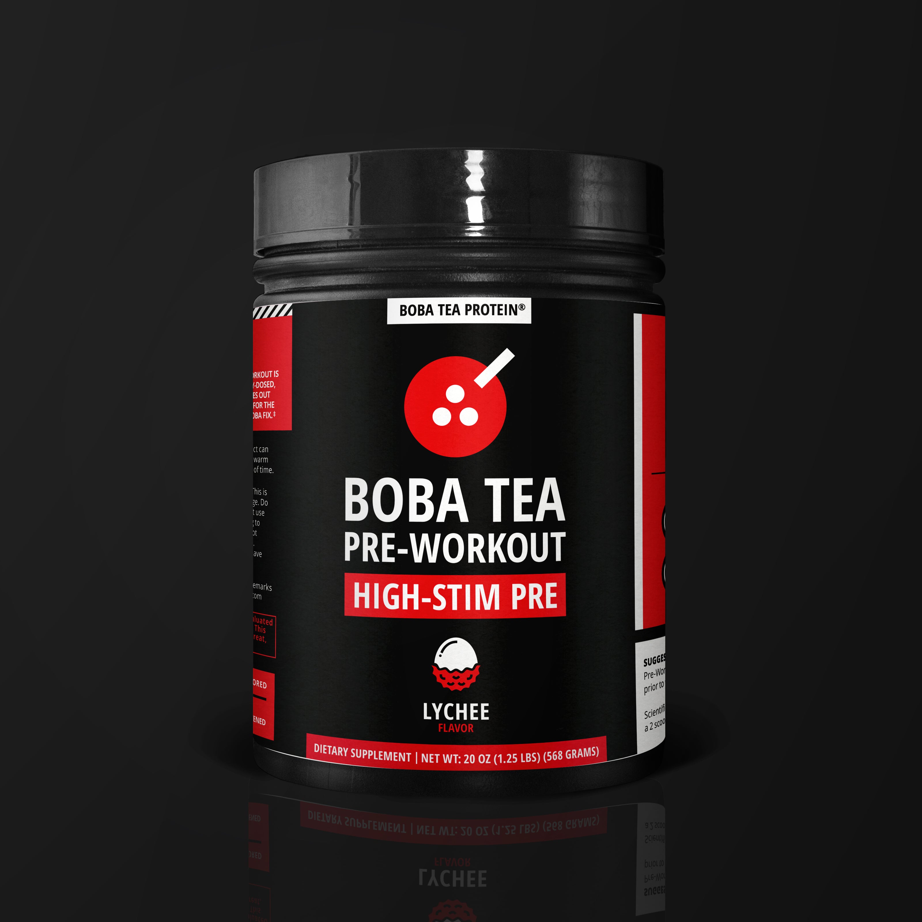 Lychee High Stim Pre-Workout-Boba Tea Protein