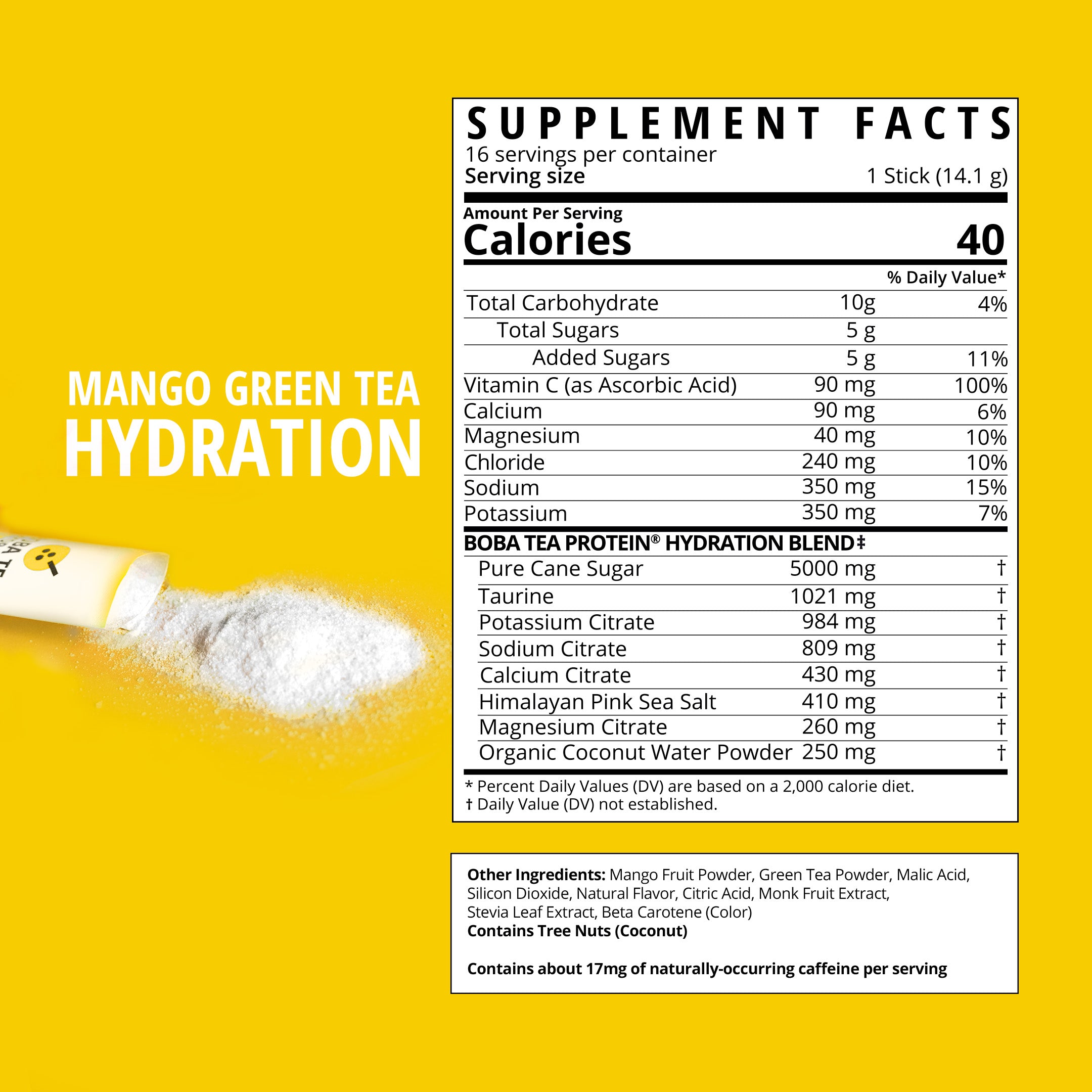 Mango Green Tea Hydration-Boba Tea Protein