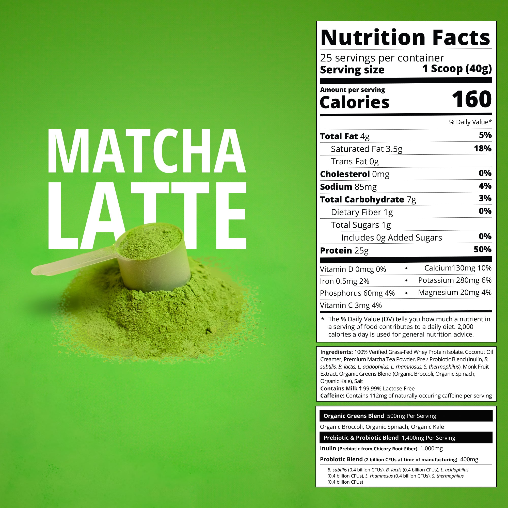 Matcha Latte Whey Protein-Boba Tea Protein
