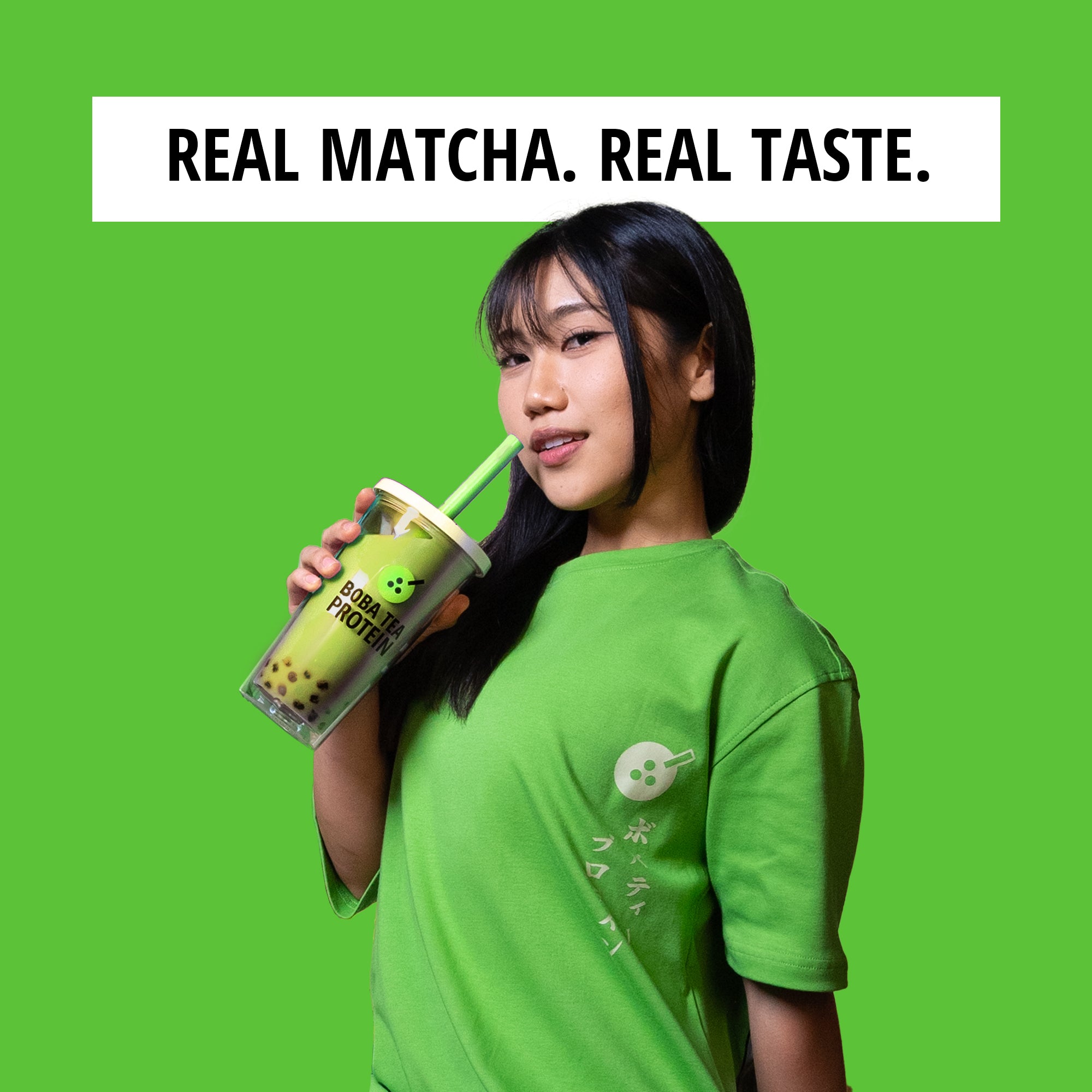 Matcha Latte Vegan Protein-Boba Tea Protein