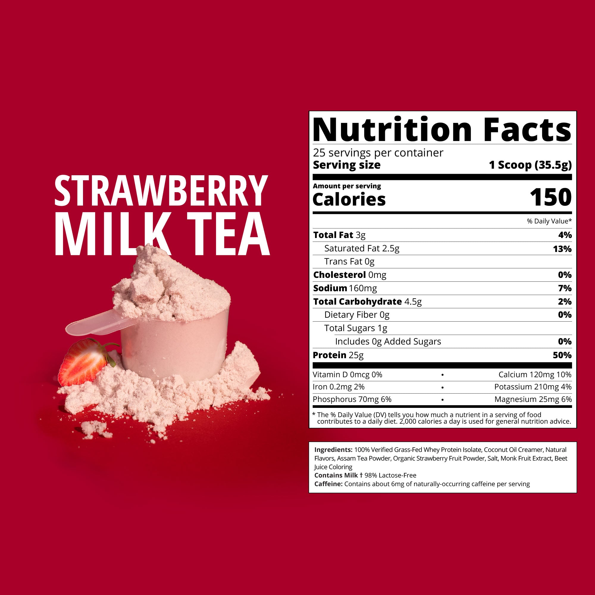 Strawberry Milk Tea Whey Protein-Boba Tea Protein