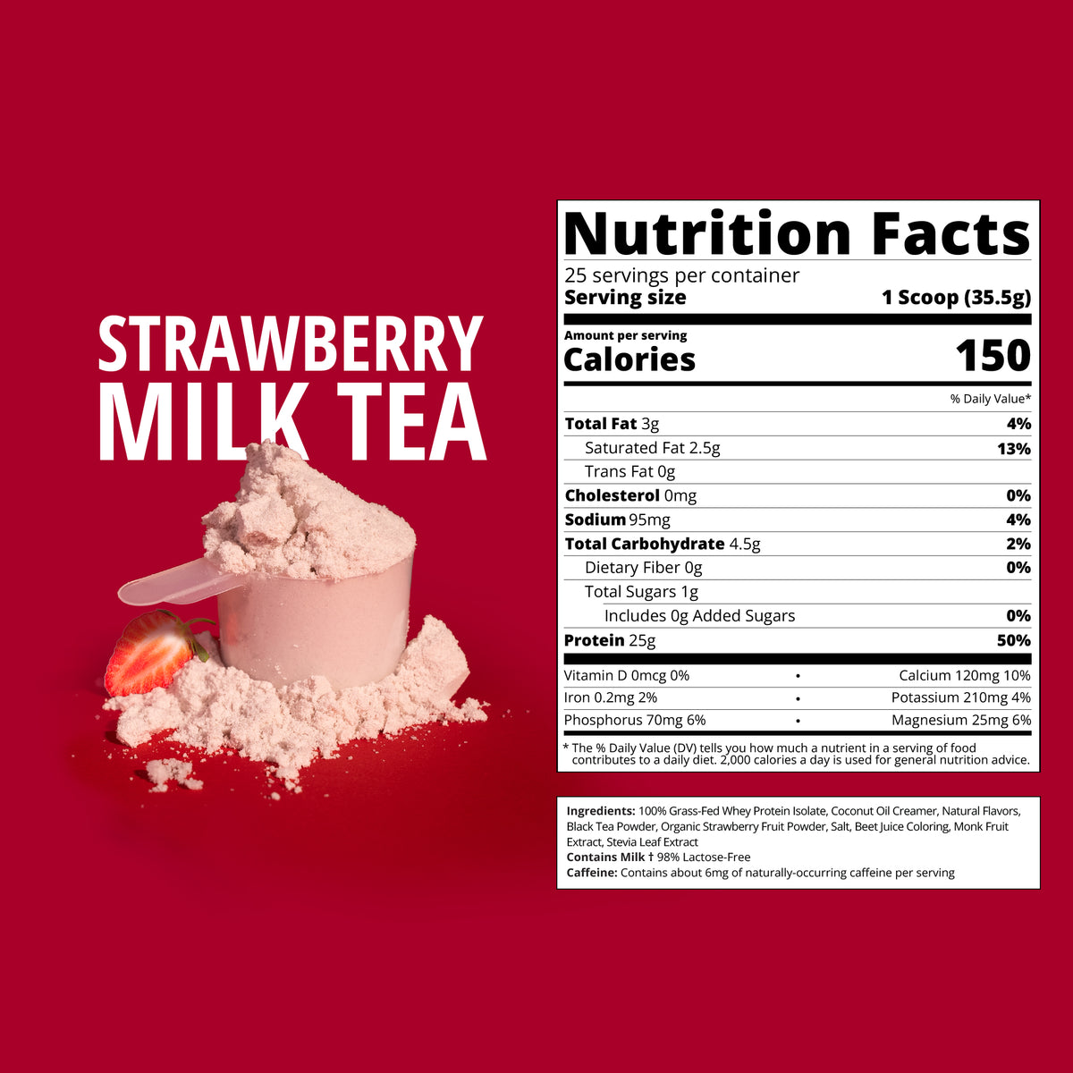 Strawberry Milk Tea Whey Protein-Boba Tea Protein