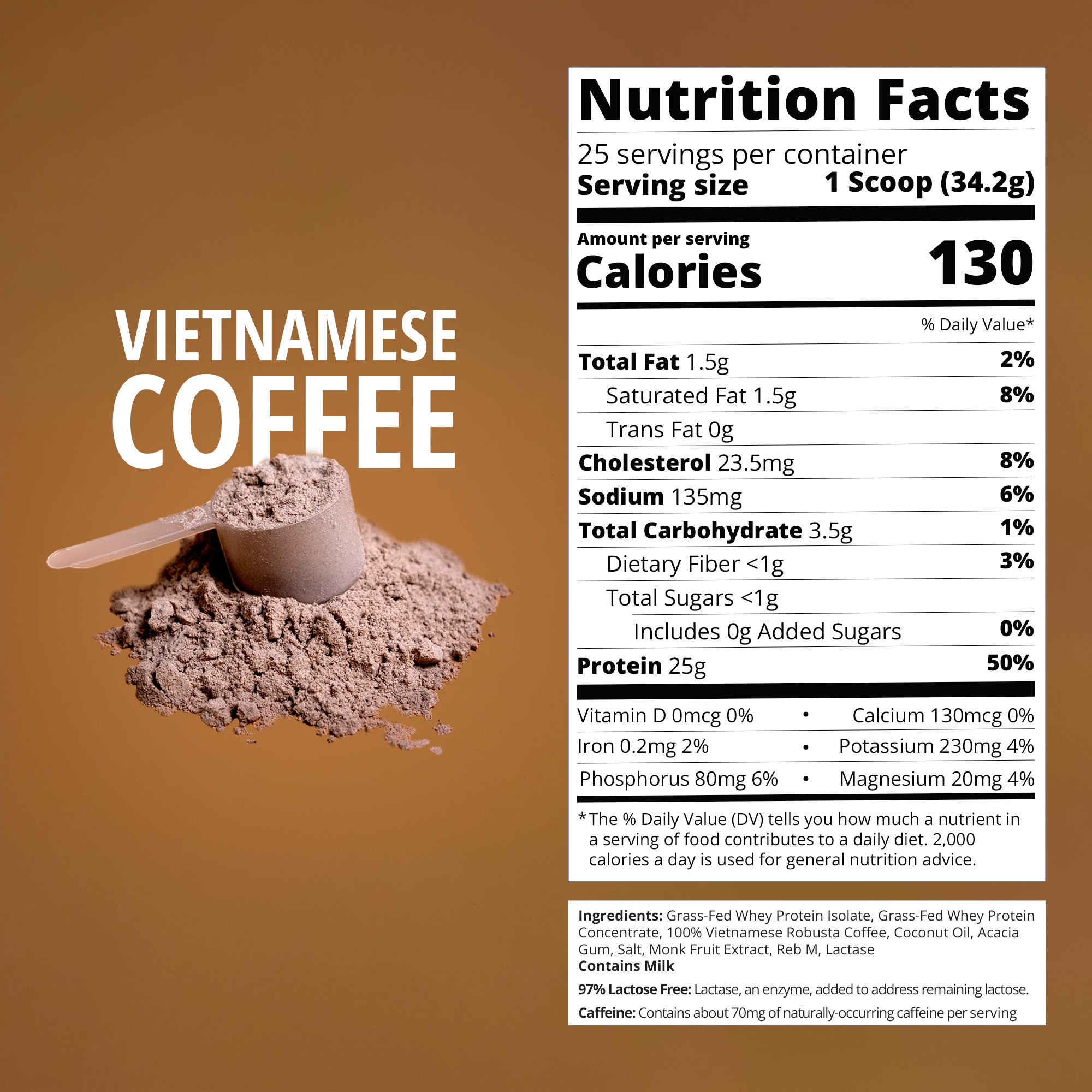 Vietnamese Coffee Whey Protein-Boba Tea Protein-Nutrition Facts