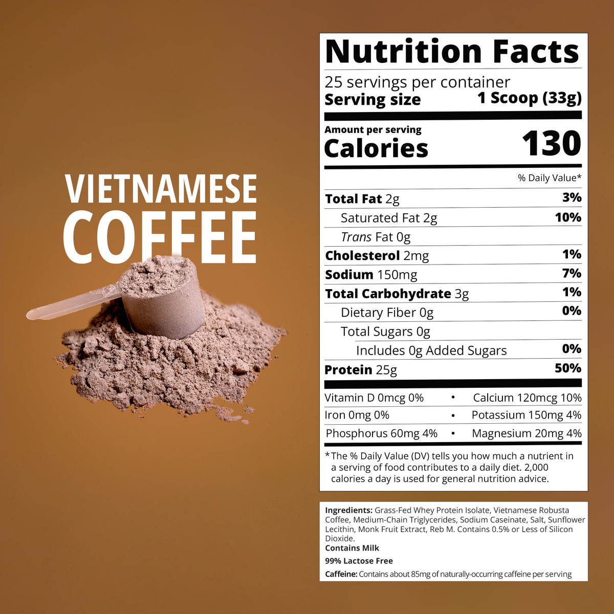 Vietnamese Coffee Whey Protein-Boba Tea Protein-Nutrition Facts
