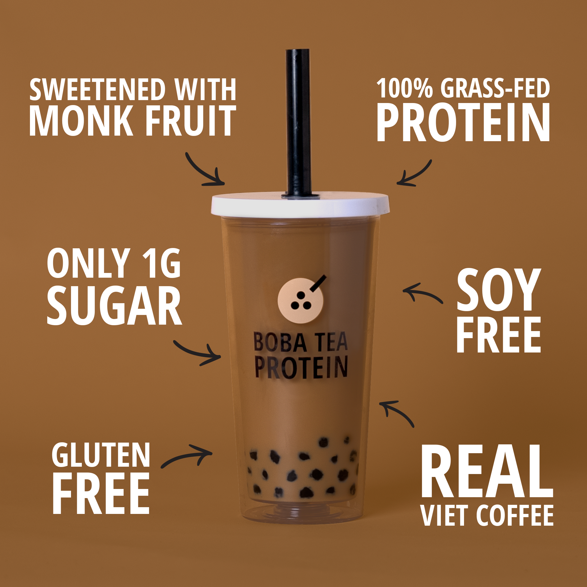 Vietnamese Coffee Whey Protein-Boba Tea Protein
