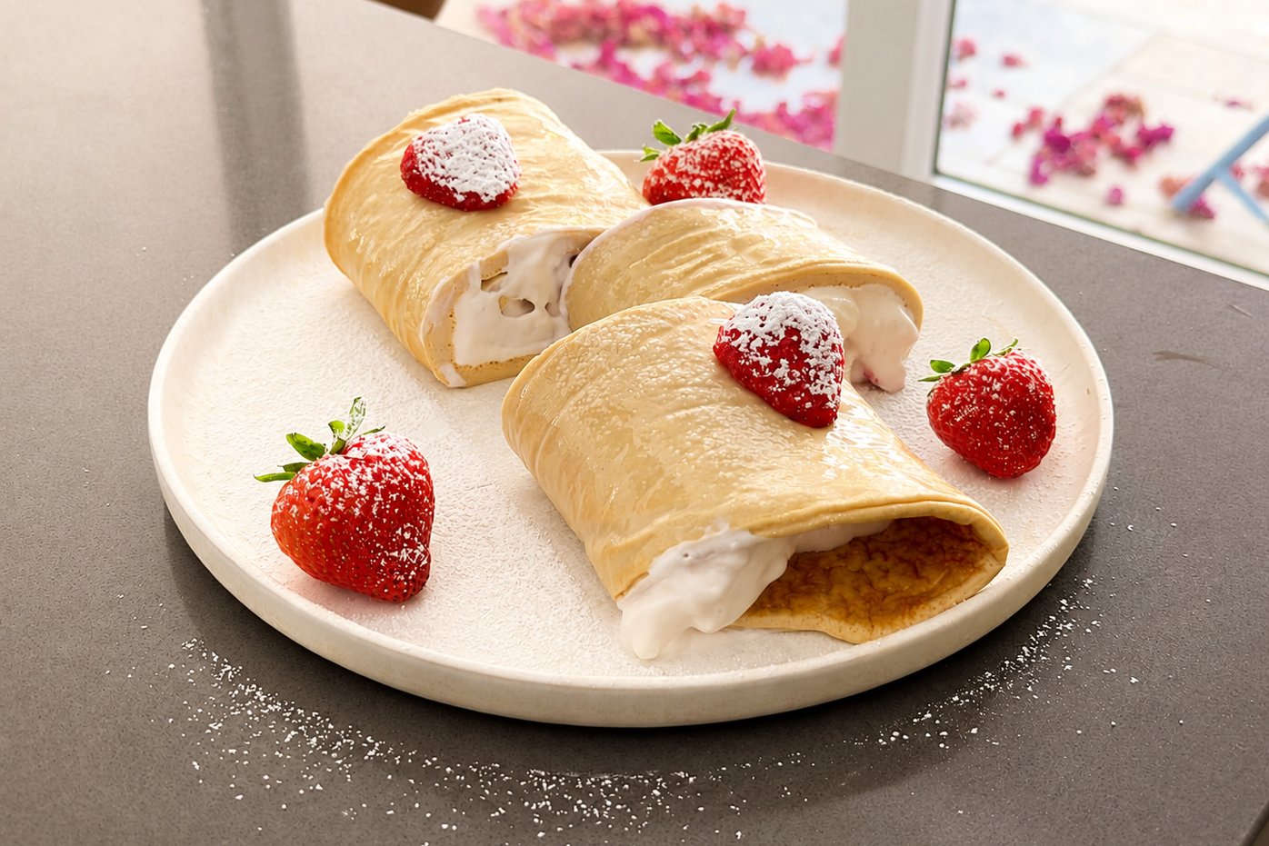 Strawberry Milk Tea Protein Cheesecake Roll