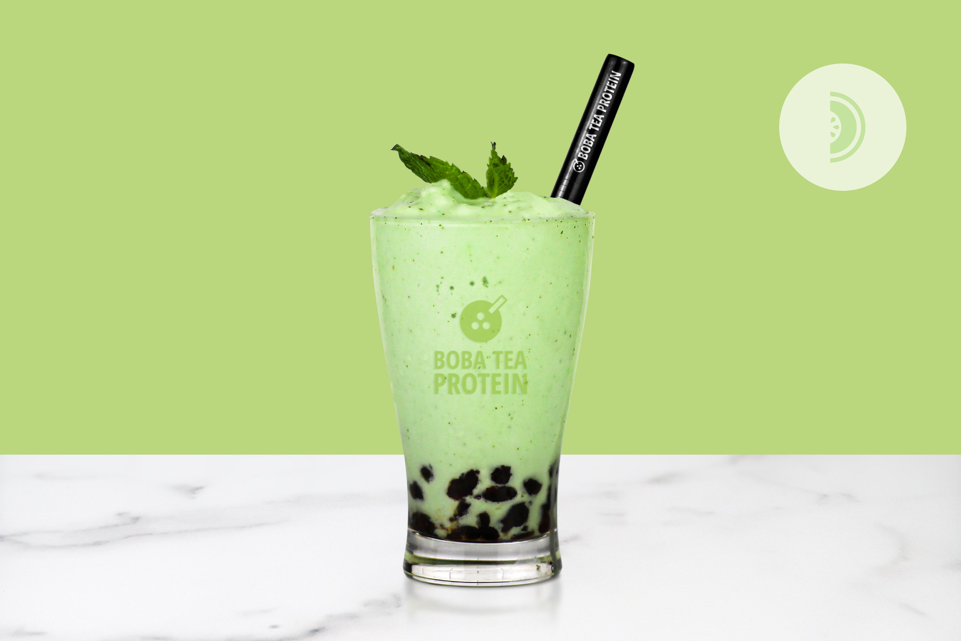High-Protein Honeydew Boba Slush-Boba Tea Protein