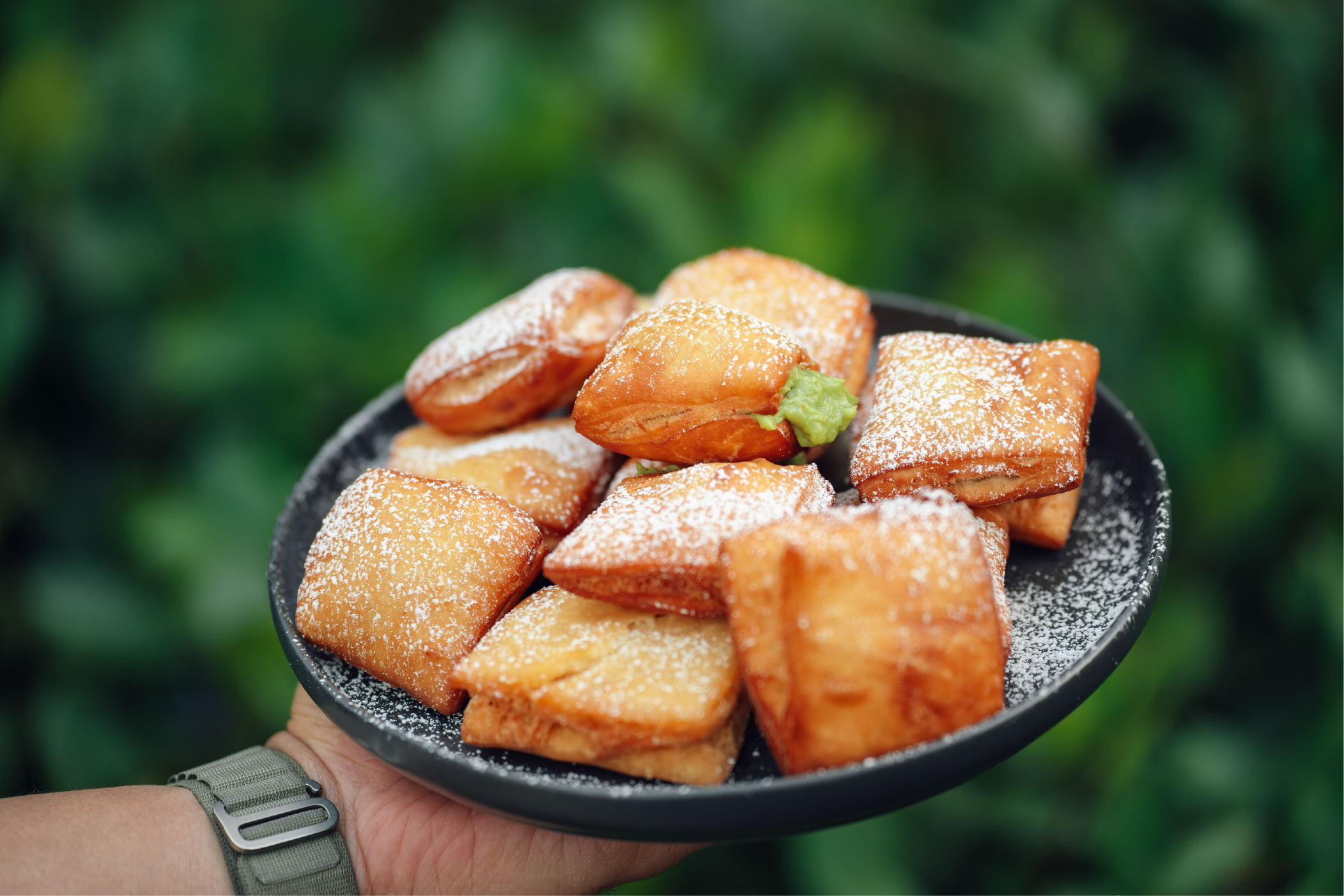 Matcha Protein Custard-Filled Beignets