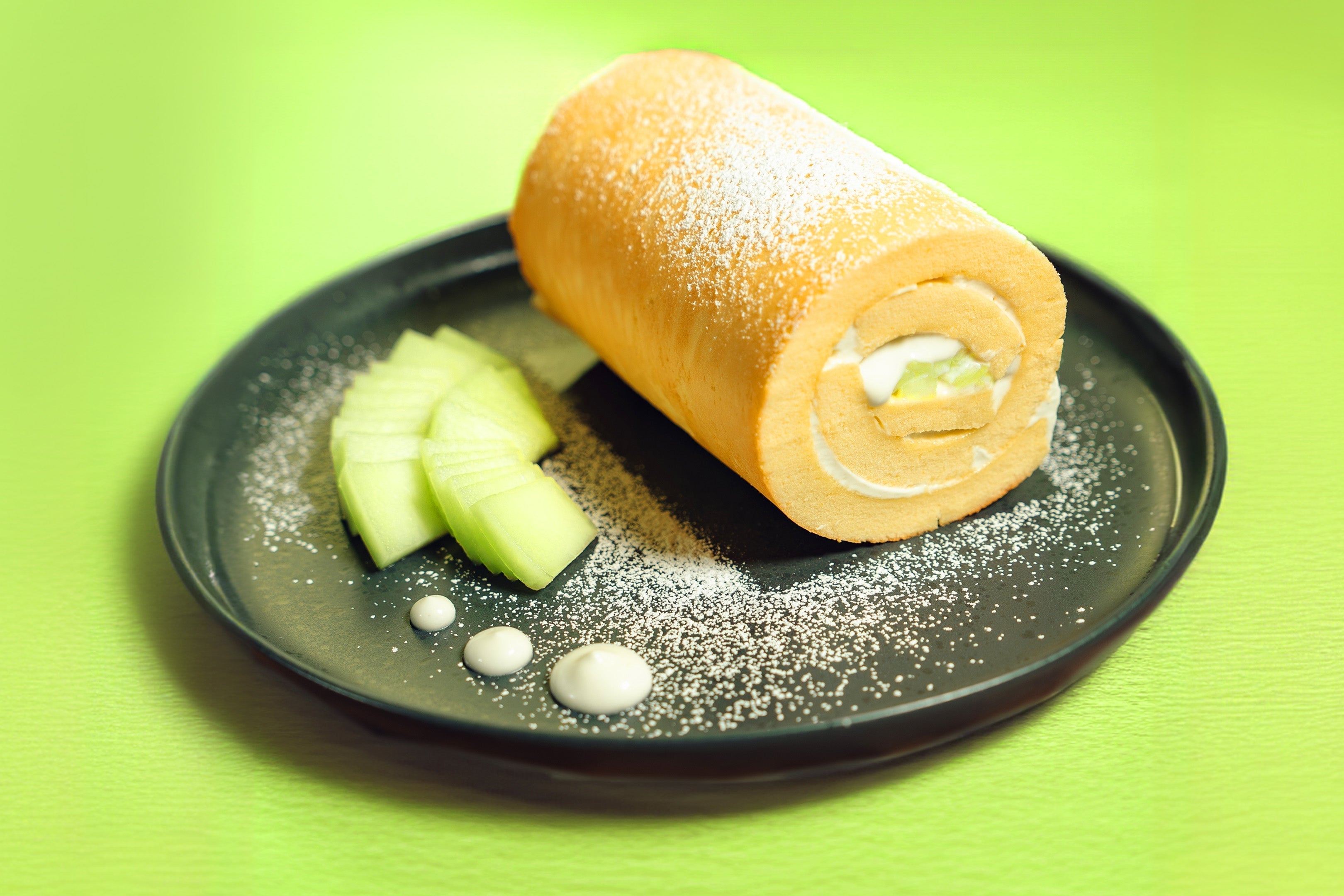 Honeydew Milk Tea Roll Cake-Boba Tea Protein