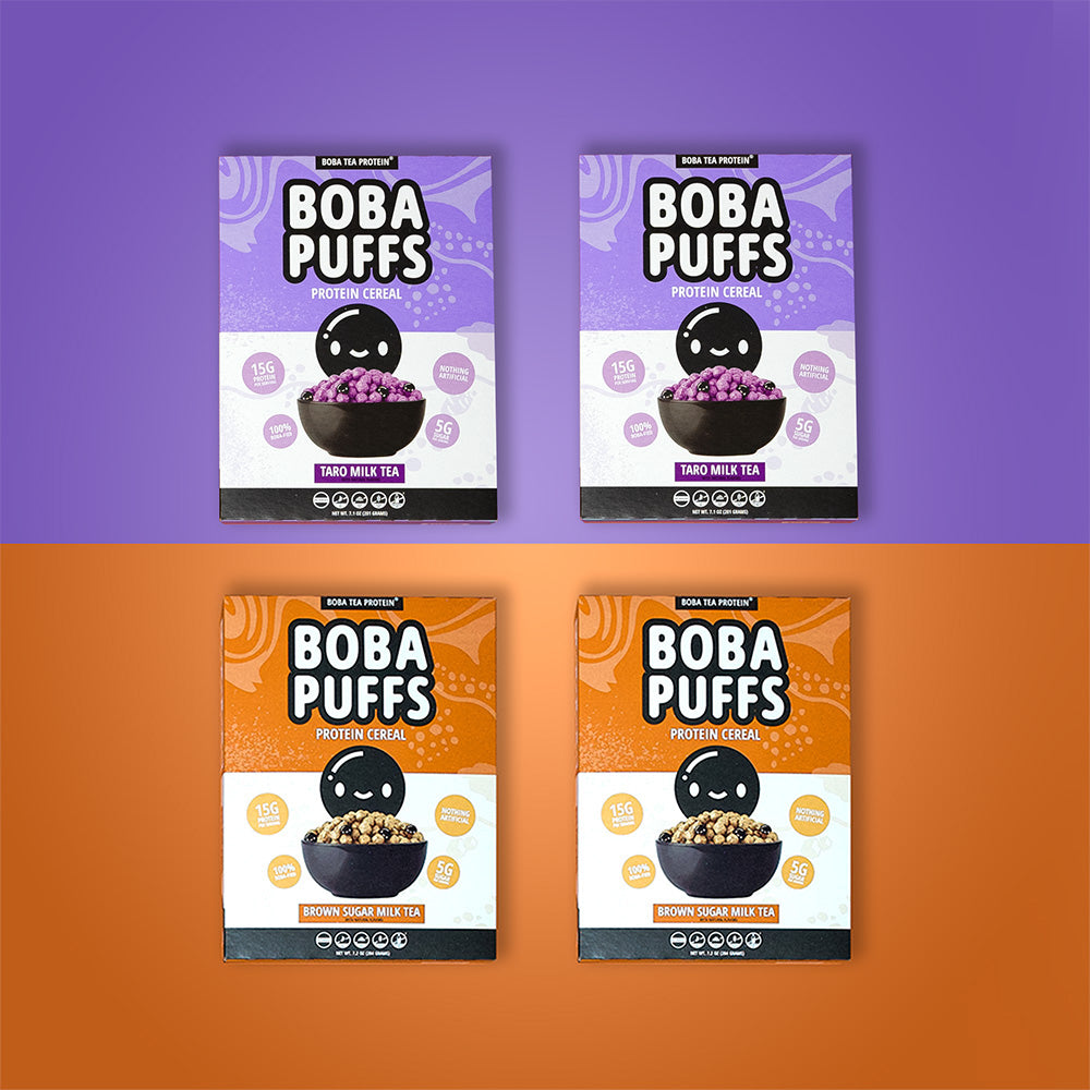 Brown Sugar + Taro Milk Tea Boba Puffs 4-Pack