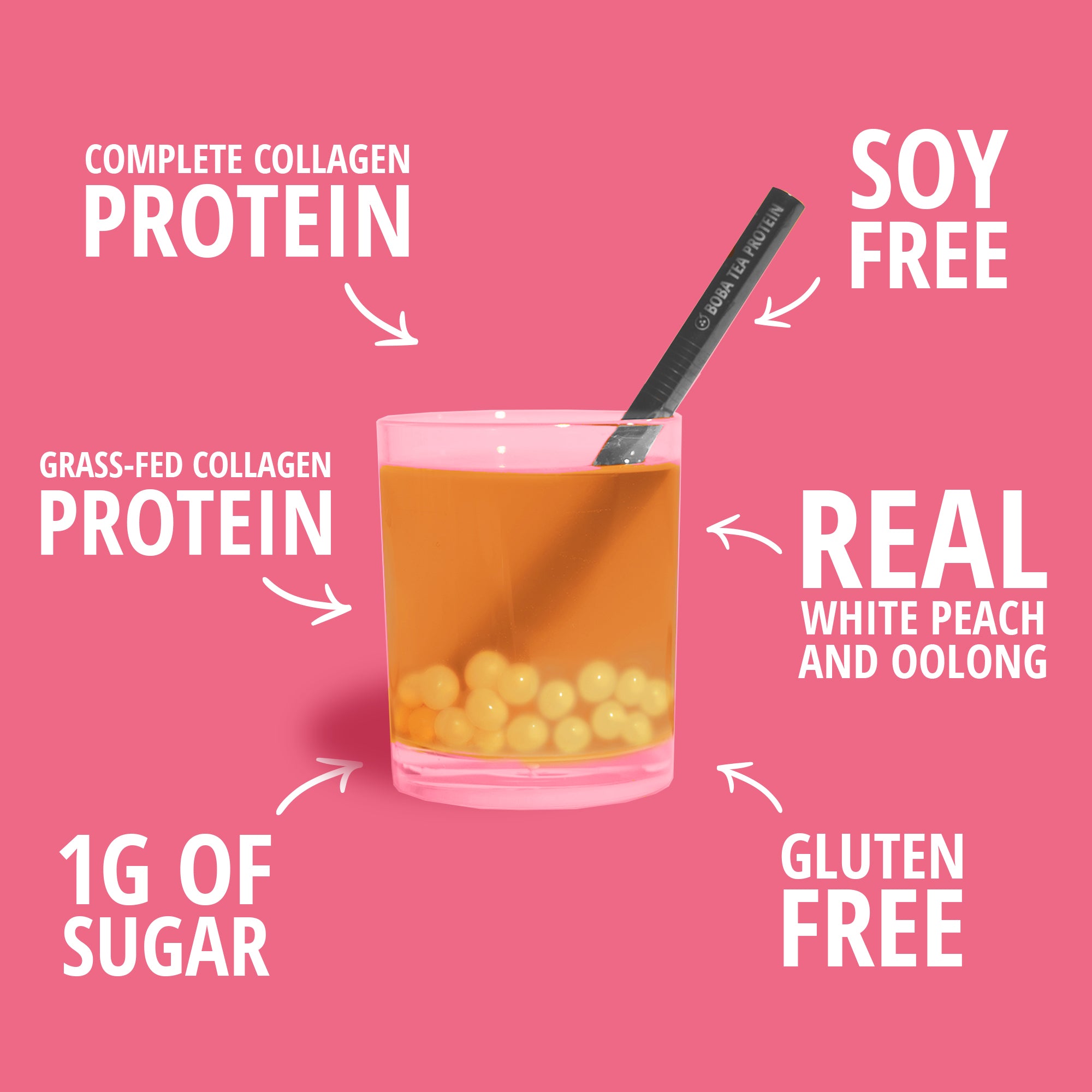 White Peach Oolong Collagen-Boba Tea Protein