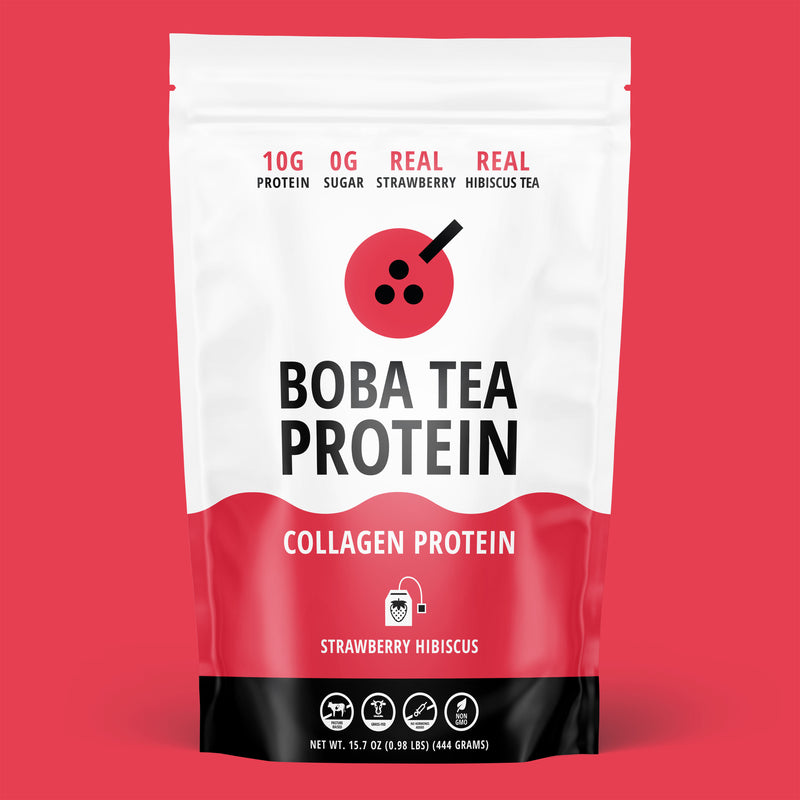 Strawberry Hibiscus Collagen – Boba Tea Protein