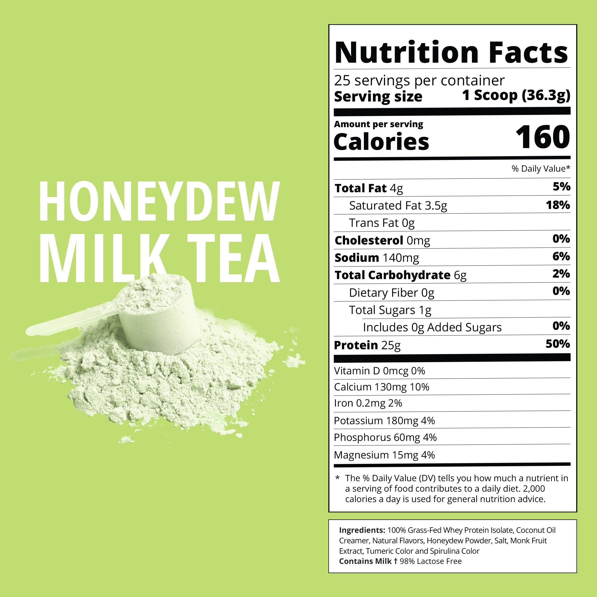 Honeydew Milk Tea Whey Protein-Boba Tea Protein