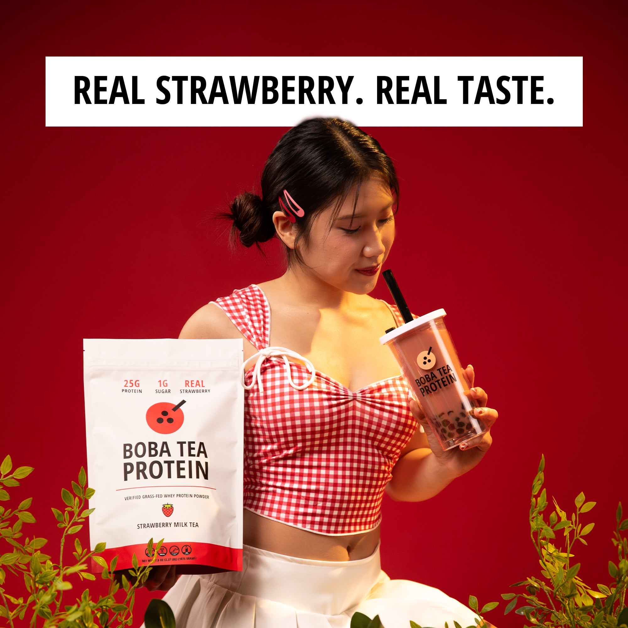 Strawberry Milk Tea Whey Protein-Boba Tea Protein